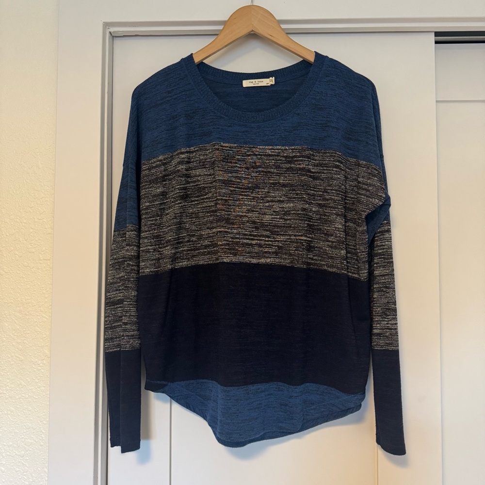 Rag & Bone Heathered Blue Knit Top Size small